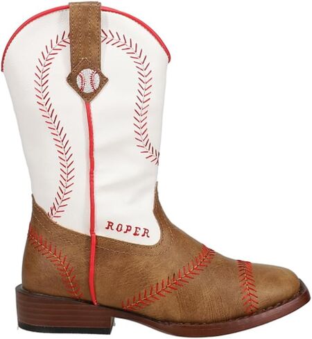 ROPER Kids Boys Baseball Square Toe Casual Boots Mid Calf - Brown in Kuwait