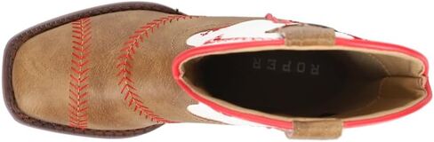 ROPER Kids Boys Baseball Square Toe Casual Boots Mid Calf - Brown in Kuwait