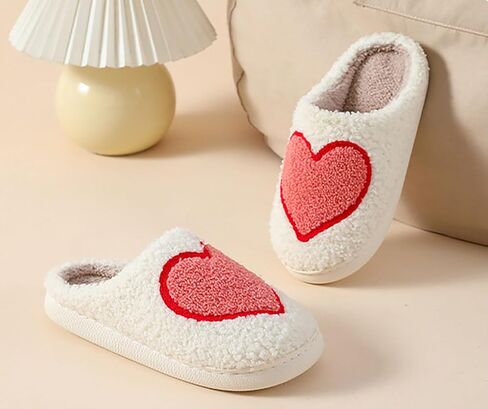 Women's Plush Heart Love Slippers - Blue Eyes Mushroom Cat Ears Retro Memory Foam Soft Plush Home Shoes in Saudi Arabia