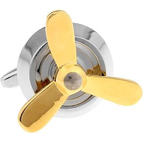 Plane Airplane Aircraft Propeller Mens Shirts Gold Silver Cufflinks in Kuwait