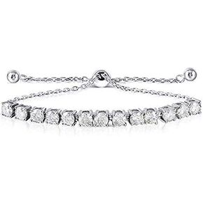 DovEggs Teenis Moissnite Bracelet for Women 14K Gold Quality Sterling Silver 3ct 4mm G-H-I Color Heart Arrow Cut Moissanite Adjustable Tennis Bracelets for Women in Saudi Arabia