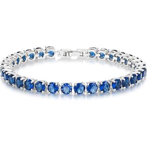 سوار تنس KEZEF CZ - دائري 5 مم CZ - فضي فوق النحاس - 7 بوصة in Kuwait