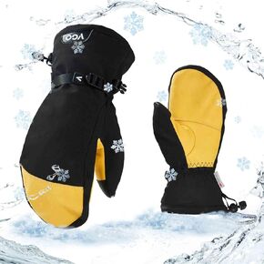 Vgo... -20 درجة مئوية/-4 درجات فهرنهايت أو أعلى قفازات تزلج دافئة من جلد البقر للرجال والنساء، قفازات ثينسوليت مقاومة للماء 3M (CA2472FLWP) in Kuwait
