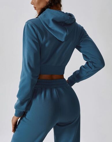 ABOCIW Women's Long Sleeve Cropped Zip Up Hoodies Sweatshirt Fall Winter Cozy Fleece Jacket in Saudi Arabia