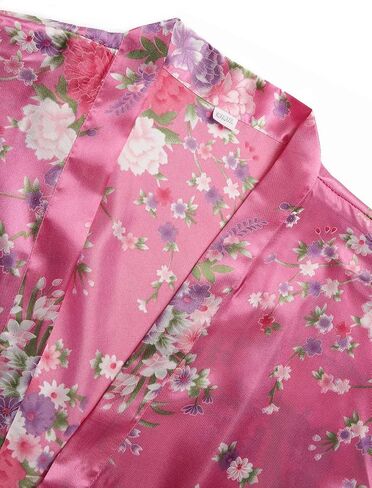goodmansam Women's Long Kimono Robes Silky Floral Bathrobe with Blossoms Printed Bridesmaid Wedding Nightgown in Saudi Arabia