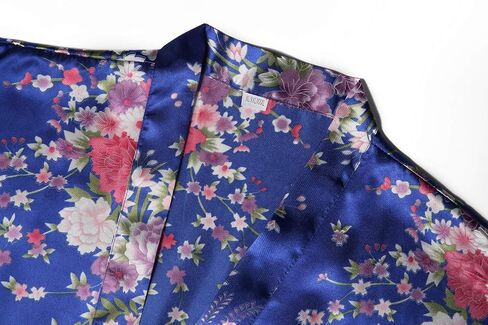 goodmansam Women's Long Kimono Robes Silky Floral Bathrobe with Blossoms Printed Bridesmaid Wedding Nightgown in Saudi Arabia