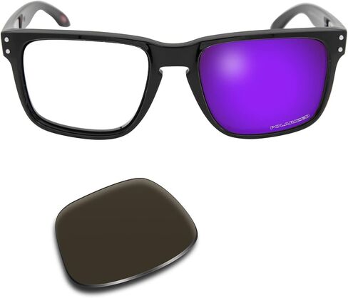 عدسات بديلة SOLODAD لنظارات Oakley Holbrook XL OO9417 الشمسية المستقطبة باللون الأرجواني المرصع بالنجوم in Kuwait