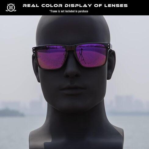 عدسات بديلة SOLODAD لنظارات Oakley Holbrook XL OO9417 الشمسية المستقطبة باللون الأرجواني المرصع بالنجوم in Kuwait