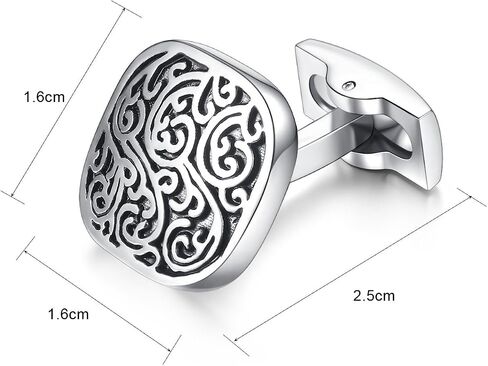 HONEY BEAR Retro Pattern Cufflinks Stainless Steel for Men Business Wedding Gift in Saudi Arabia