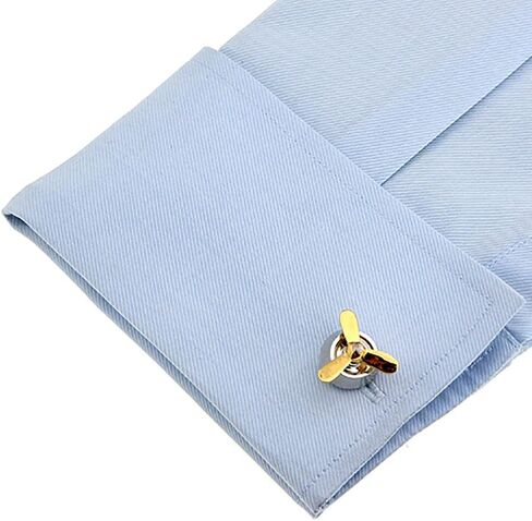 Plane Airplane Aircraft Propeller Mens Shirts Gold Silver Cufflinks, Small, Brass, no gemstone in Saudi Arabia