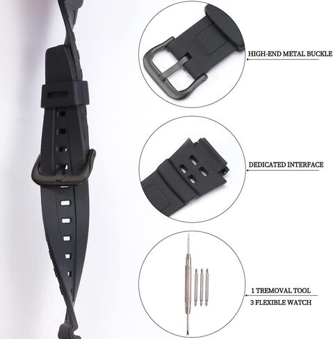 XBHSW Resin Watch Band Compatible with Casio AE-1300 AE-1200 F-108 W-216H AE-1000w SGW-300H AQ-S800W W-800H Men's Strap Sport Waterproof Rubber Replacement Bracelet in Saudi Arabia