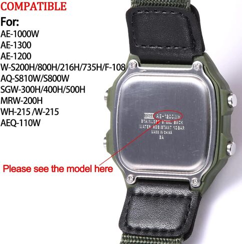XBHSW Resin Watch Band Compatible with Casio AE-1300 AE-1200 F-108 W-216H AE-1000w SGW-300H AQ-S800W W-800H Men's Strap Sport Waterproof Rubber Replacement Bracelet in Saudi Arabia