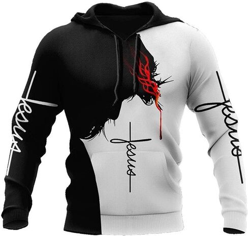 Colonghsou 3D Christian Jesus Hoodies for Men Women Unisex Praying Hands Sweatshirt Pullover king Printed sweater in Saudi Arabia