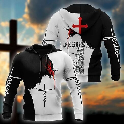 Colonghsou 3D Christian Jesus Hoodies for Men Women Unisex Praying Hands Sweatshirt Pullover king Printed sweater in Saudi Arabia