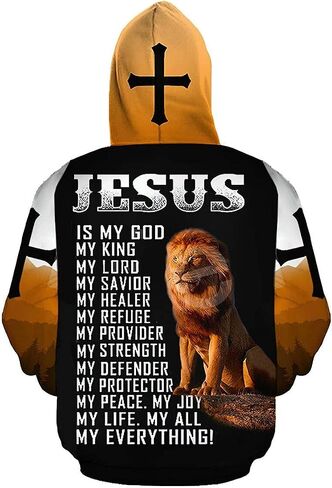 Colonghsou 3D Christian Jesus Hoodies for Men Women Unisex Praying Hands Sweatshirt Pullover king Printed sweater in Saudi Arabia
