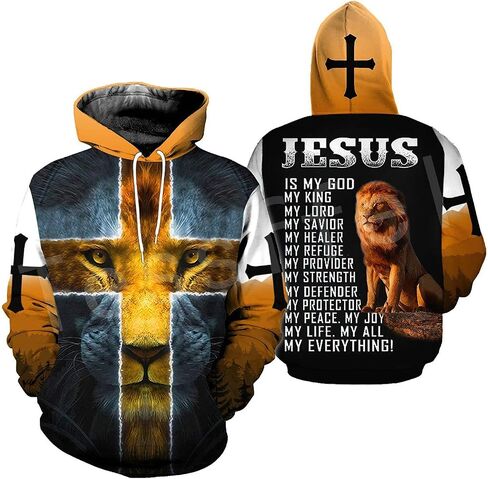 Colonghsou 3D Christian Jesus Hoodies for Men Women Unisex Praying Hands Sweatshirt Pullover king Printed sweater in Saudi Arabia
