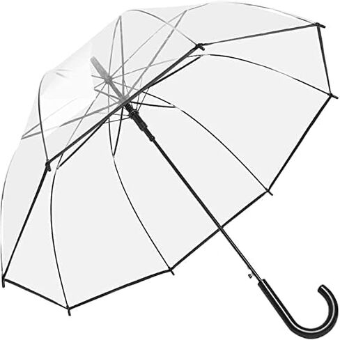 Clear Bubble Umbrella - Automatic opening clear dome umbrella with the stylish J-shaped handle for men and women, clear umbrella wedding, outings and large group gatherings, graduations, proms, or daily city walks in Saudi Arabia