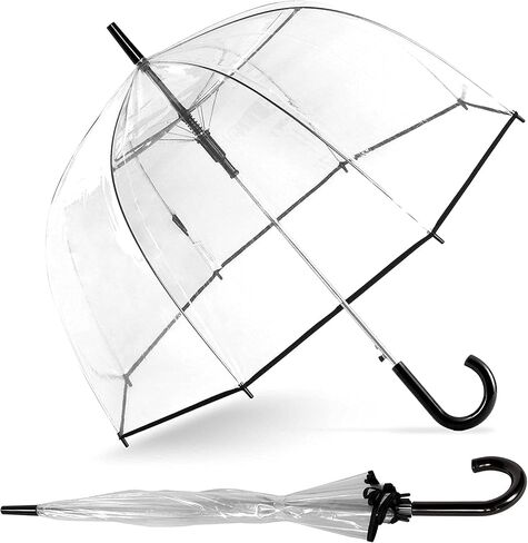 Clear Bubble Umbrella - Automatic opening clear dome umbrella with the stylish J-shaped handle for men and women, clear umbrella wedding, outings and large group gatherings, graduations, proms, or daily city walks in Saudi Arabia