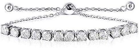 DovEggs Teenis Moissnite Bracelet for Women 14K Gold Quality Sterling Silver 3ct 4mm G-H-I Color Heart Arrow Cut Moissanite Adjustable Tennis Bracelets for Women in Saudi Arabia