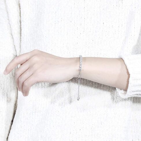 DovEggs Teenis Moissnite Bracelet for Women 14K Gold Quality Sterling Silver 3ct 4mm G-H-I Color Heart Arrow Cut Moissanite Adjustable Tennis Bracelets for Women in Saudi Arabia