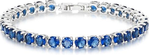 سوار تنس KEZEF CZ - دائري 5 مم CZ - فضي فوق النحاس - 7 بوصة in Kuwait