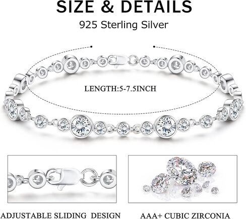 Sllaiss الفضة الاسترليني AAA + تشيكوسلوفاكيا سوار للنساء الذهب الأبيض مطلي قابل للتعديل الأزرق مكعب زركونيا سوار عيد الحب مجوهرات الزفاف هدية حجم 7-9 بوصة in Kuwait