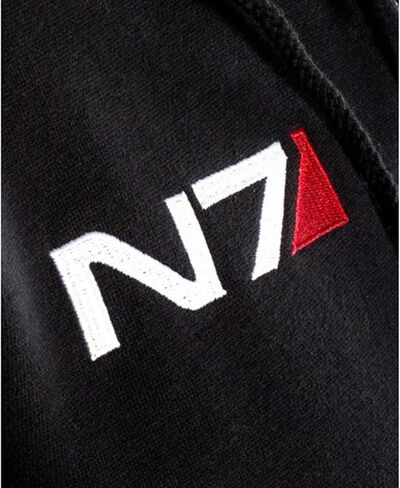 NM-Fashions Mens N7 Hoodie Bomber Fleece Hooded Zip-up Sweatshirt Mass 3 Cosplay Black Casual Winter Jacket in Saudi Arabia