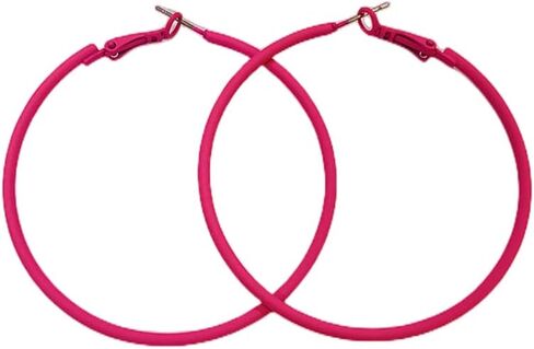 60 ملم أقراط كبيرة كبيرة للنساء والفتيات آذان حساسة نيون الحد الأدنى الرجعية جولة هوجي الأطواق 2 بوصة ملونة 80s 90s استرخى مطوق لذيذ خفيف الوزن عيد ميلاد مهرجان Y2K هدايا مجوهرات الحفلات in Kuwait