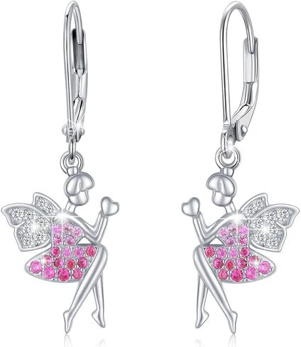 اقراط جنية من الفضة الاسترلينية عيار 925، اقراط حلقية هاجي لا تسبب الحساسية للنساء والفتيات، فضة ستيرلينج، زركونيا مكعب, فضة استرلينية, مكعب زركونيا in Kuwait