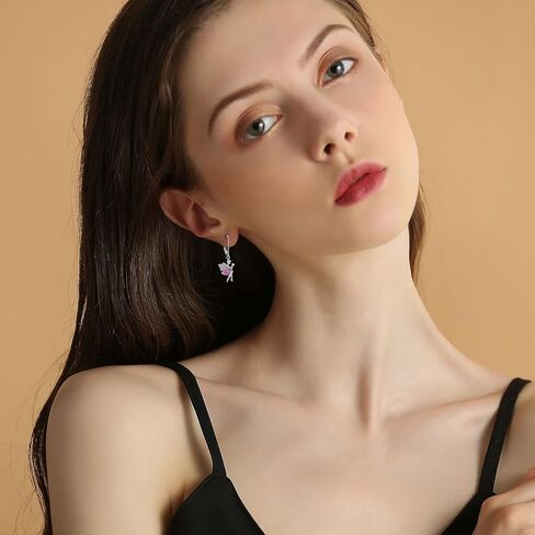 اقراط جنية من الفضة الاسترلينية عيار 925، اقراط حلقية هاجي لا تسبب الحساسية للنساء والفتيات، فضة ستيرلينج، زركونيا مكعب, فضة استرلينية, مكعب زركونيا in Kuwait