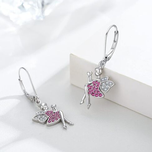 اقراط جنية من الفضة الاسترلينية عيار 925، اقراط حلقية هاجي لا تسبب الحساسية للنساء والفتيات، فضة ستيرلينج، زركونيا مكعب, فضة استرلينية, مكعب زركونيا in Kuwait