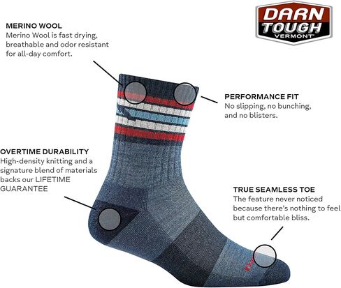 وسادة خفيفة من Darn Tough Boys Kelso Micro Crew (طفل صغير/طفل كبير) in Kuwait