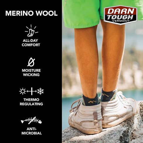 وسادة خفيفة من Darn Tough Boys Kelso Micro Crew (طفل صغير/طفل كبير) in Kuwait