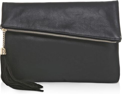 MG Collection Foldover Clutch Purse/Fashion Evening Handbag with Tassel in Saudi Arabia