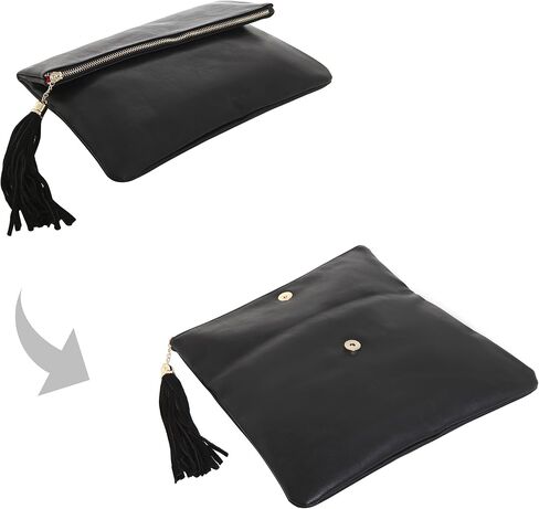 MG Collection Foldover Clutch Purse/Fashion Evening Handbag with Tassel in Saudi Arabia