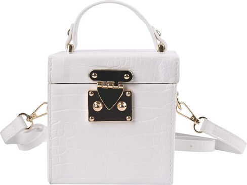 QZUnique Women's Square Box Handbag PU Cube Crossbody Shoulder Bag Wedding Clutch Bag Purse in Kuwait