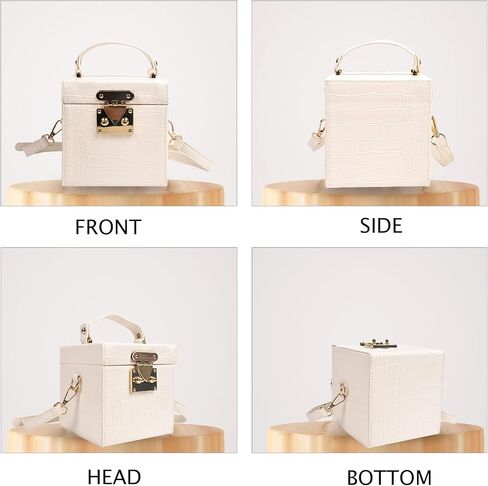 QZUnique Women's Square Box Handbag PU Cube Crossbody Shoulder Bag Wedding Clutch Bag Purse in Kuwait