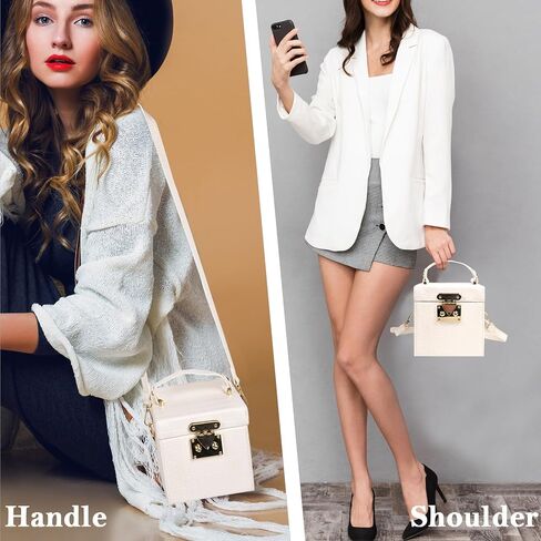 QZUnique Women's Square Box Handbag PU Cube Crossbody Shoulder Bag Wedding Clutch Bag Purse in Kuwait