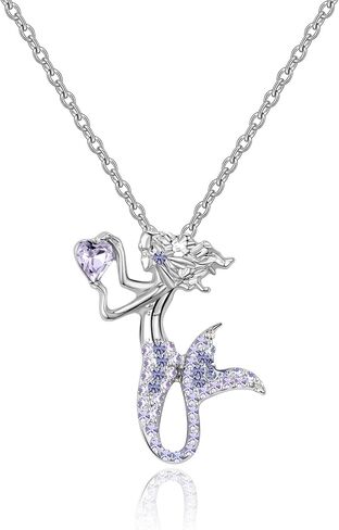 luomart Little Mermaid Necklaces for Girls,Unicorn Birthstone Pendant Jewelry Gifts Set for Women Teens in Saudi Arabia