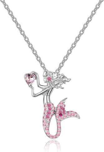 luomart Little Mermaid Necklaces for Girls,Unicorn Birthstone Pendant Jewelry Gifts Set for Women Teens in Saudi Arabia