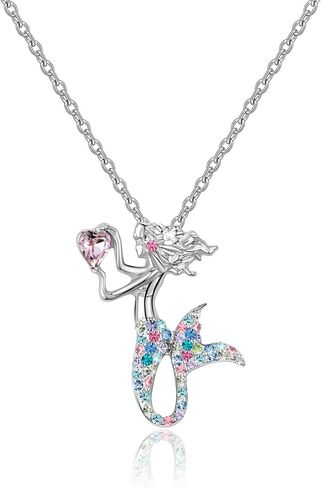 luomart Little Mermaid Necklaces for Girls,Unicorn Birthstone Pendant Jewelry Gifts Set for Women Teens in Saudi Arabia
