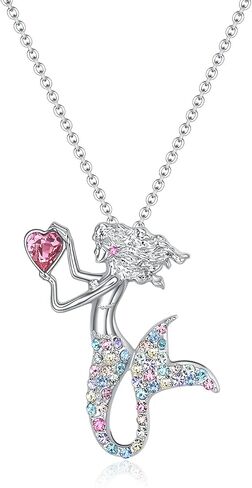 luomart Little Mermaid Necklaces for Girls,Unicorn Birthstone Pendant Jewelry Gifts Set for Women Teens in Saudi Arabia