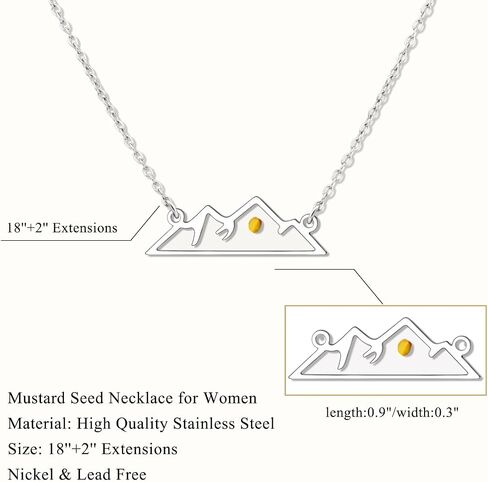 Mustard Seed Necklace Christian Gifts for Women, Inspirational Mountain Necklace Birthday Gifts for Women Teen Girls Friends Sister Girlfriend, Religious Faith Based Jewelry with Bible Verse, Valentines Day /Confirmation/First Communion/Baptism Gifts in Saudi Arabia