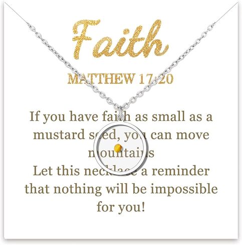 Mustard Seed Necklace Christian Gifts for Women, Inspirational Mountain Necklace Birthday Gifts for Women Teen Girls Friends Sister Girlfriend, Religious Faith Based Jewelry with Bible Verse, Valentines Day /Confirmation/First Communion/Baptism Gifts in Saudi Arabia
