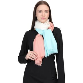 WRAPOVER Fine Wool Silk Cashmere Ombre Scarves Winter Scraves for Women Pashmina Shawls and Wraps