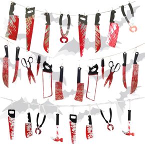 لافتة Hotcham Halloween الدموية من PVC لتزيين الهالوين مع مجموعة خفافيش إكسسوارات تزيين الهالوين السعيدة 4SET in Kuwait