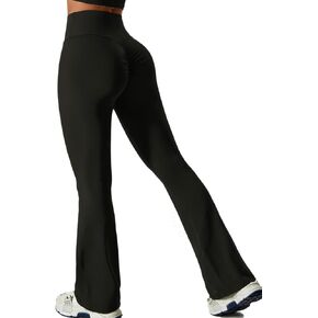 Womens Scrunch Flare Leggings Butt Lift High Waisted Bootcut Yoga Pants Tummy Control Bell Bottom Leggings