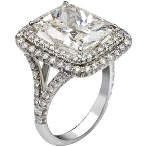 KOICCVQQ Fashion 925 الفضة الاسترليني النسائية واسعة الخلود خاتم الزفاف الفرقة الأميرة مربع زركونيا خواتم تشيكوسلوفاكيا الماس متعدد الصفوف الدائري الخلود خاتم الخطوبة الزفاف للنساء (الحجم 7) in Kuwait