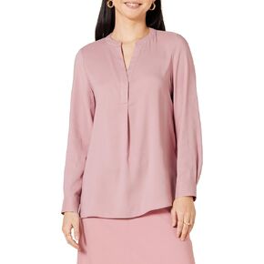 Amazon Essentials Women's Georgette Long Sleeve Relaxed-Fit Popover Blouse in Kuwait