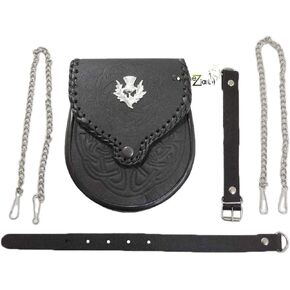 Equinez Tools Scottish Genuine Leather Thistle Embossed Scottish Sporran w/Belt in Kuwait